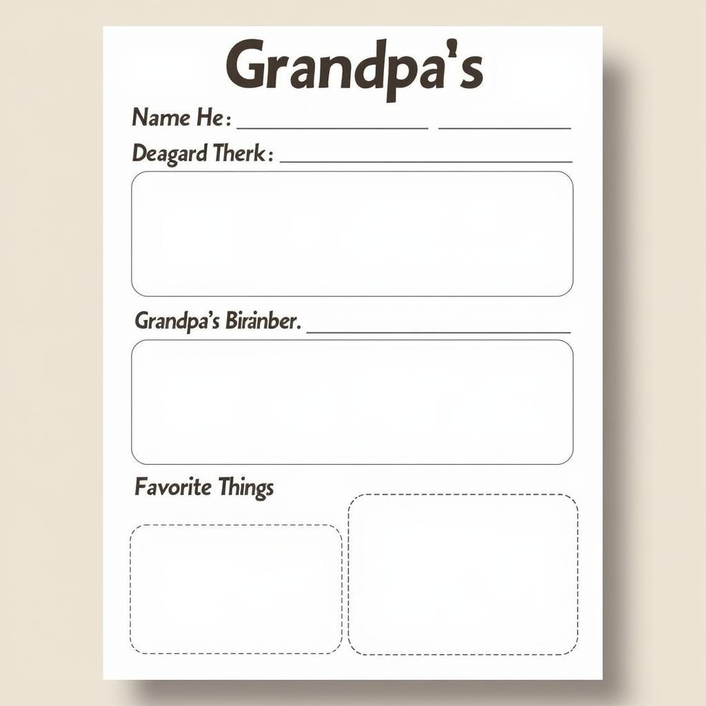 Free printable "All About My Grandpa" template