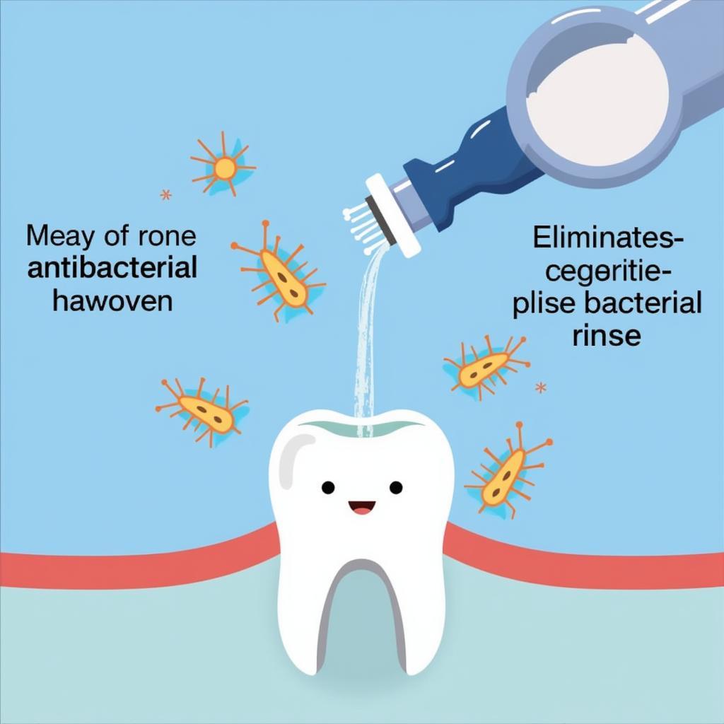 Antibacterial rinse fighting plaque buildup on teeth