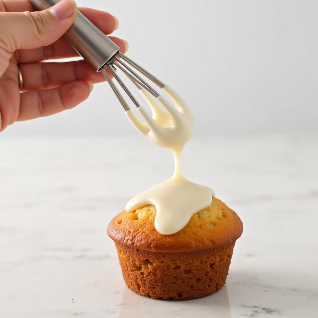 Applying Sugar Free Glaze to Muffins