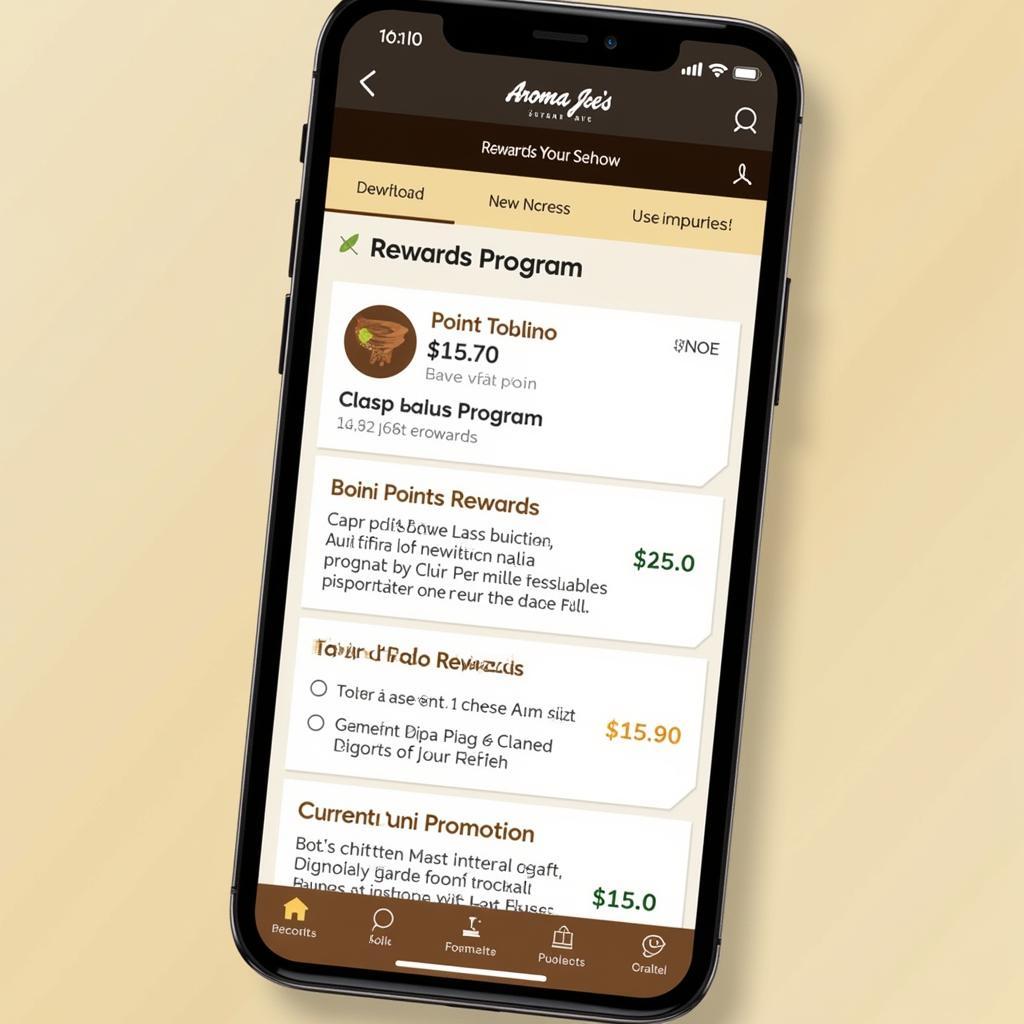 Aroma Joe's Rewards Program App Screenshot