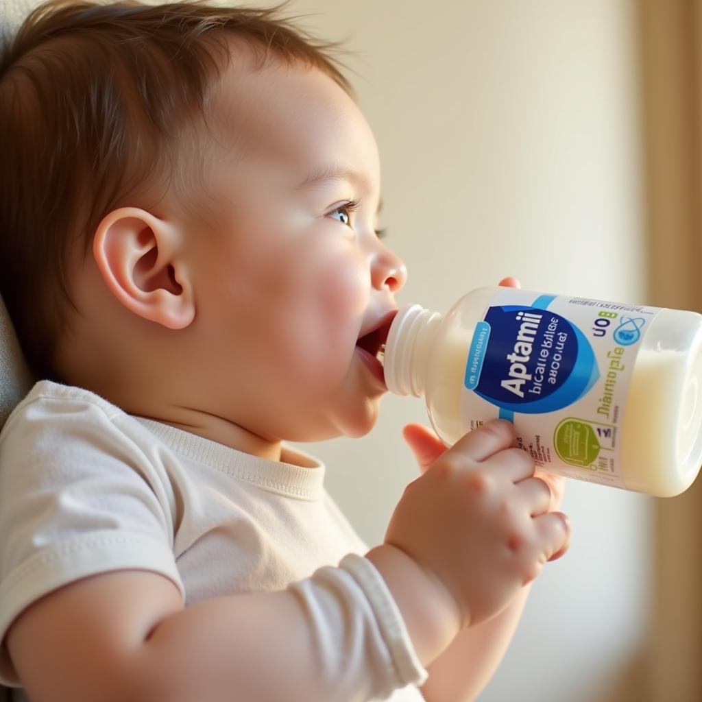 Baby Drinking Aptamil Lactose Free Formula