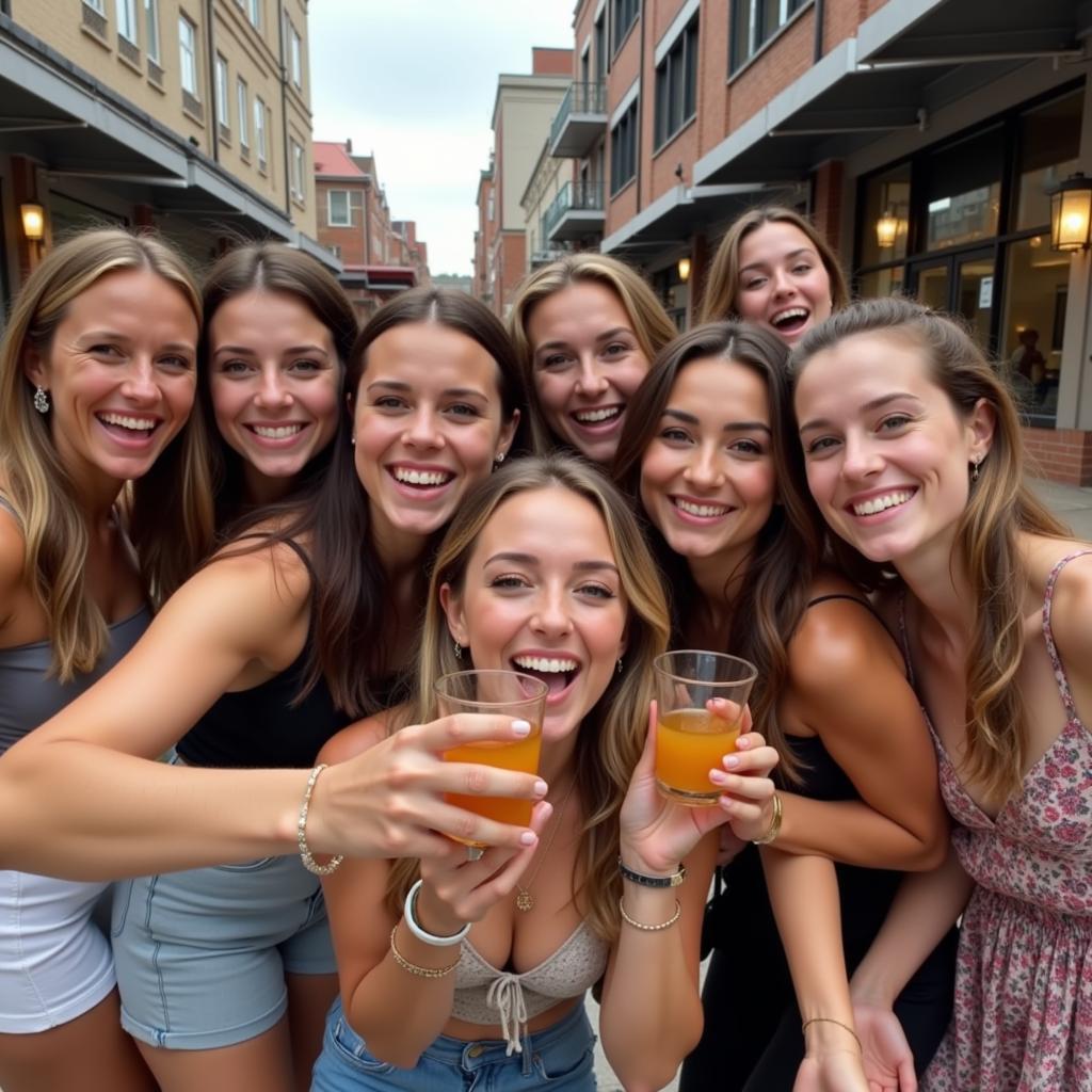 Bachelorette Party Group Taking a Selfie