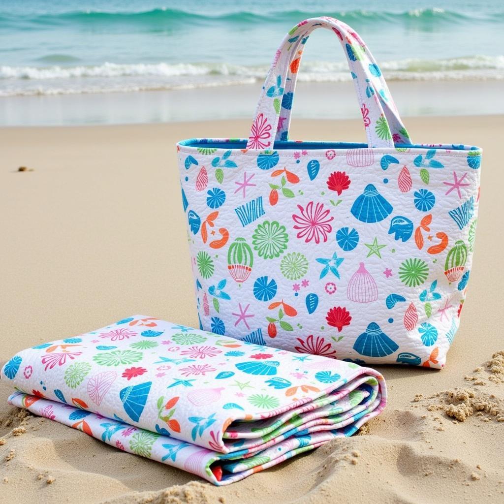 Beach Quilt and Matching Tote Bag