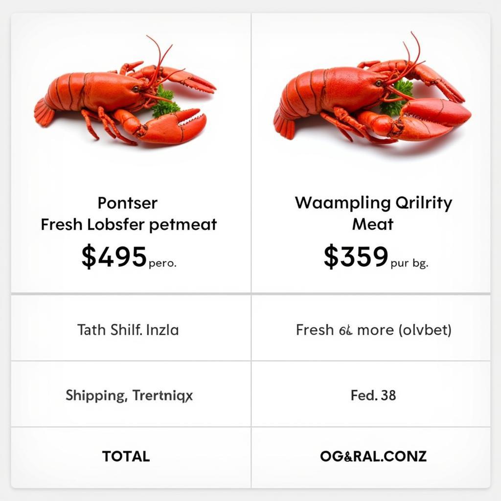 Comparing Prices for Cooked Fresh Lobster Meat with Free Shipping