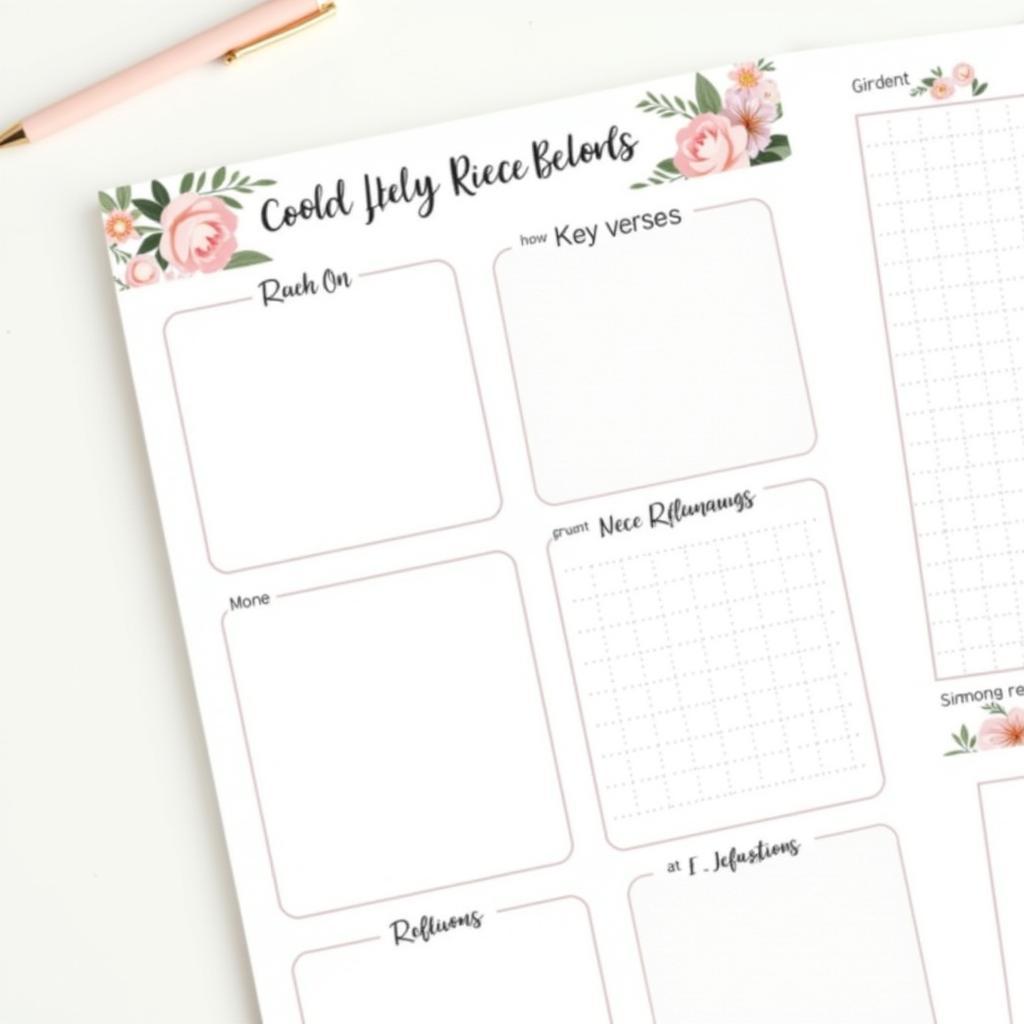 Free Printable Bible Reading Tracker with Floral Design