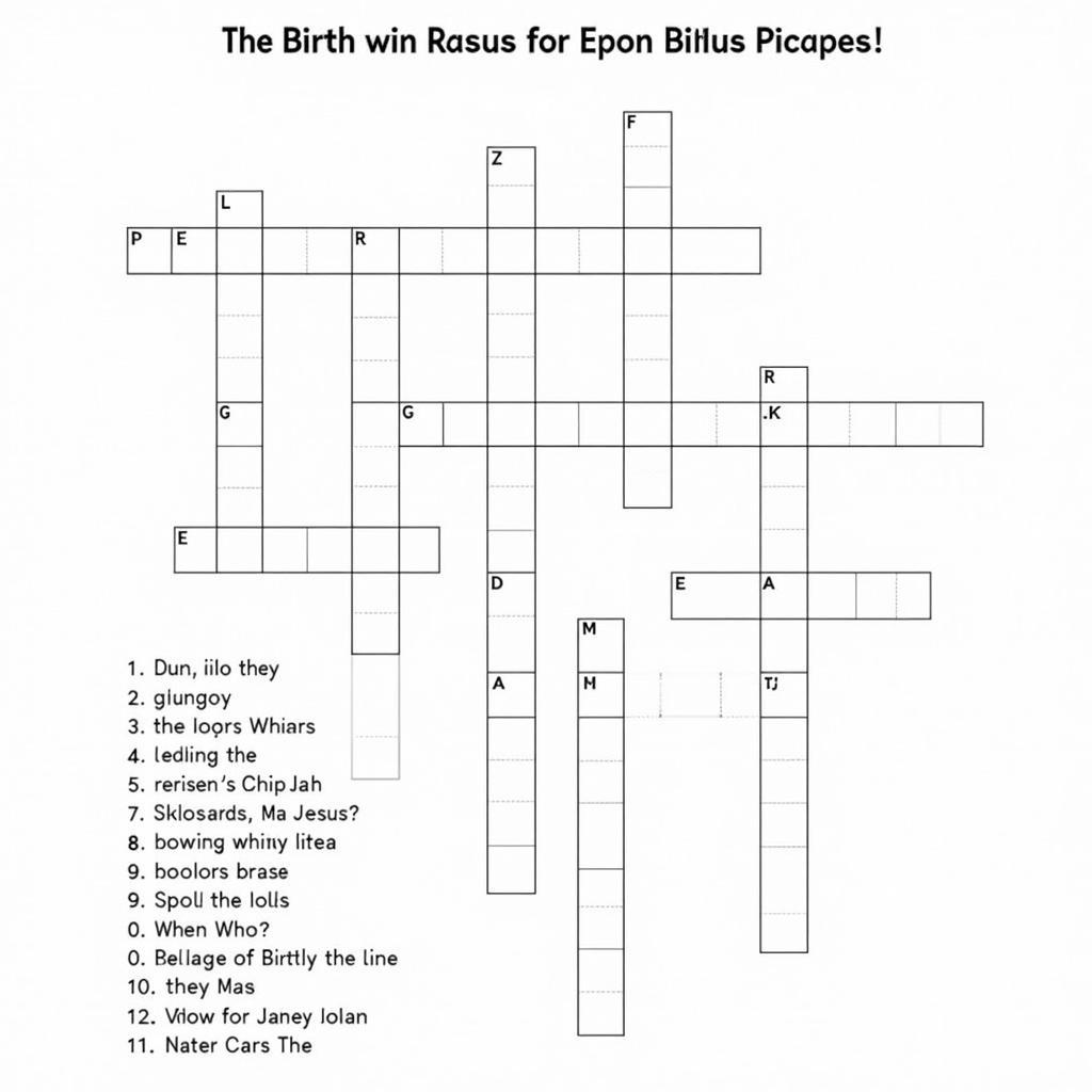 Birth of Jesus Crossword Puzzle