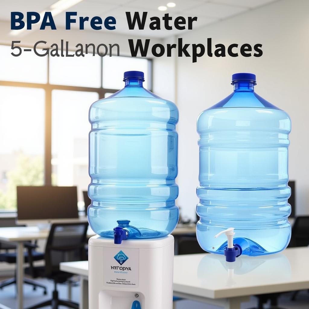 BPA-free 5-gallon water bottle in an office setting