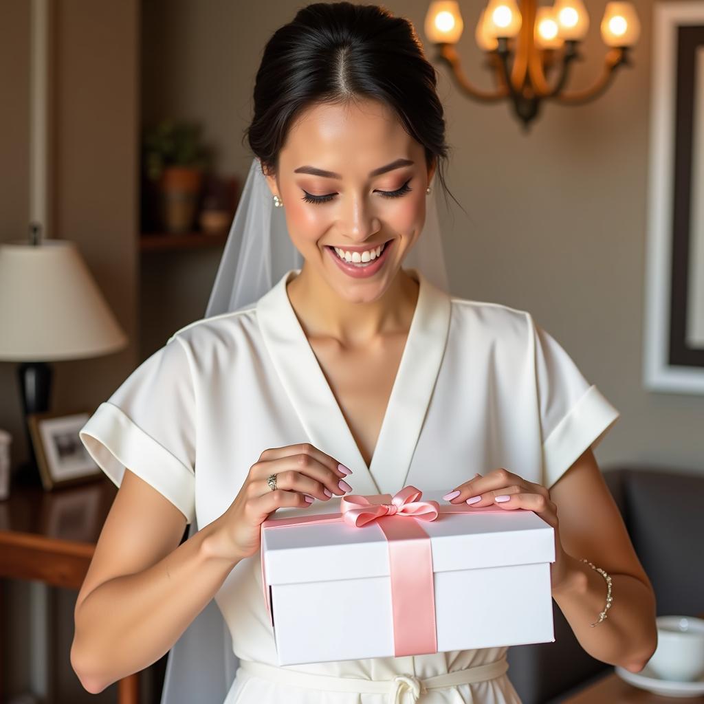 Bride Opening a Free Bride Box