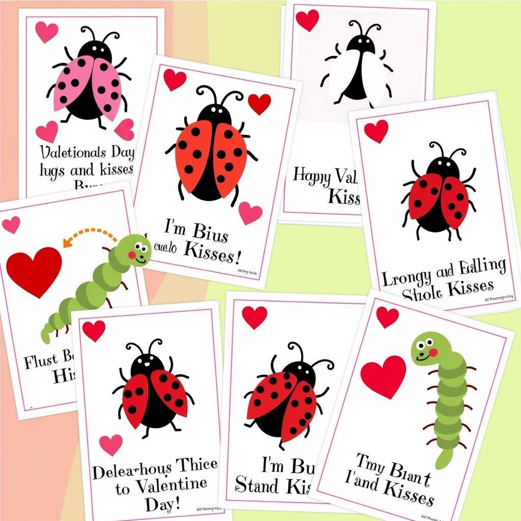 Bugs and Kisses Valentine Cards