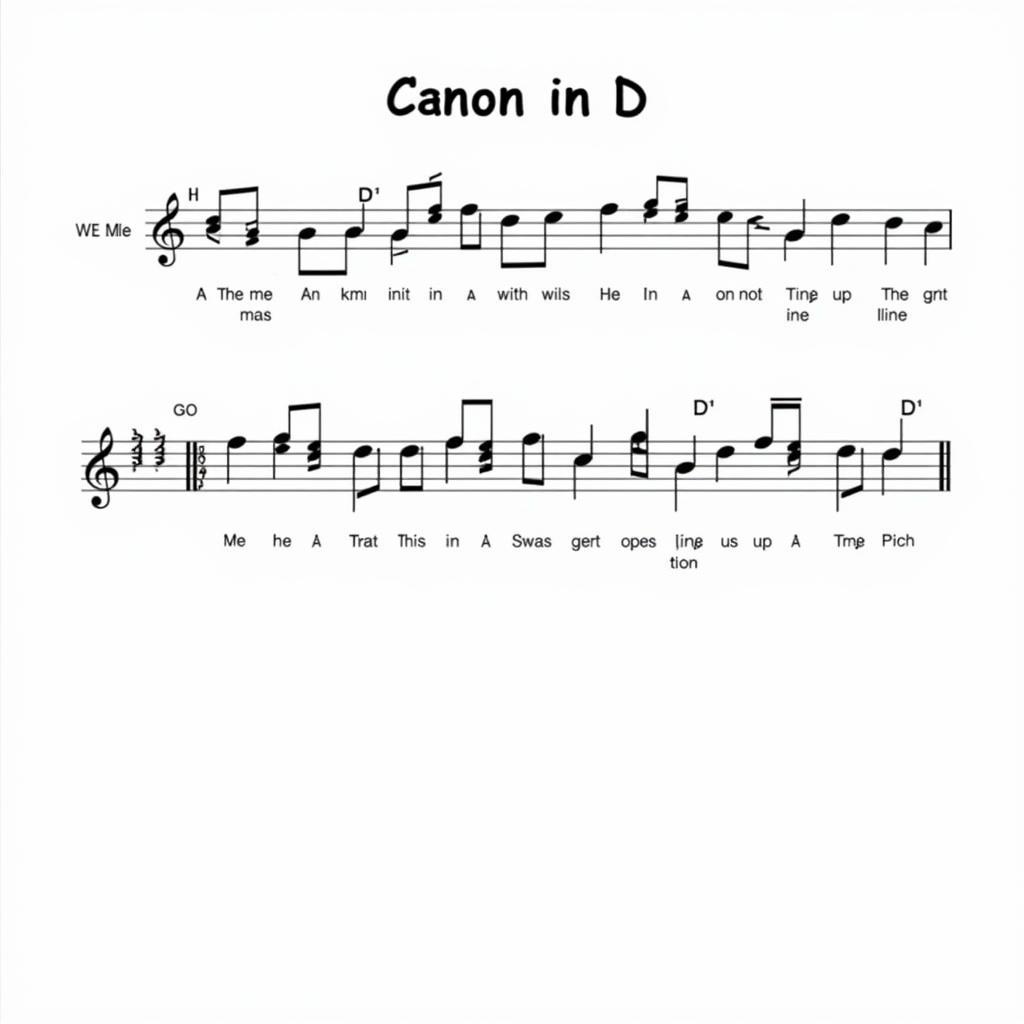 Canon in D Sheet Music for Beginners