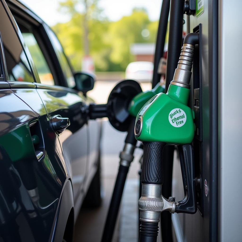 Car Filling Up with Ethanol-Free Gas