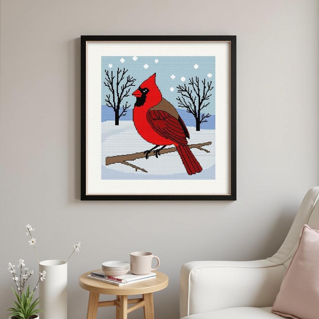 Free Cardinal Cross Stitch Pattern: A Festive Winter Design