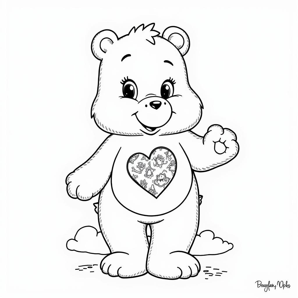 Free Downloadable Care Bears Coloring Pages with intricate Designs