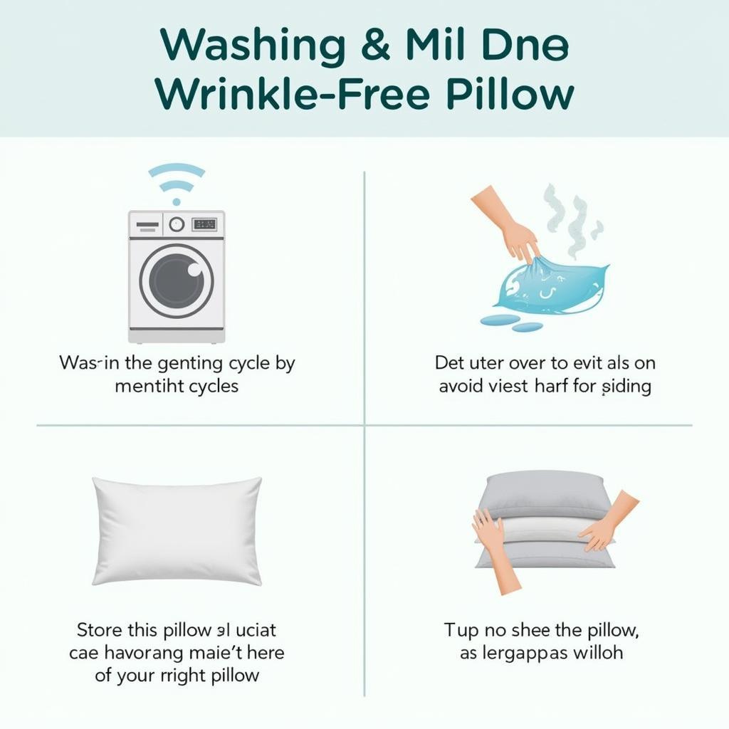 Washing and drying instructions for silk and satin wrinkle-free pillows