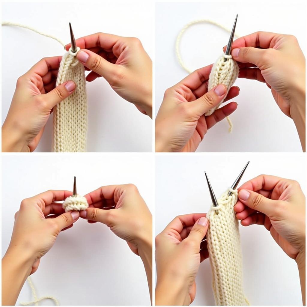 Casting on stitches for a knitted bag: Step-by-step guide.