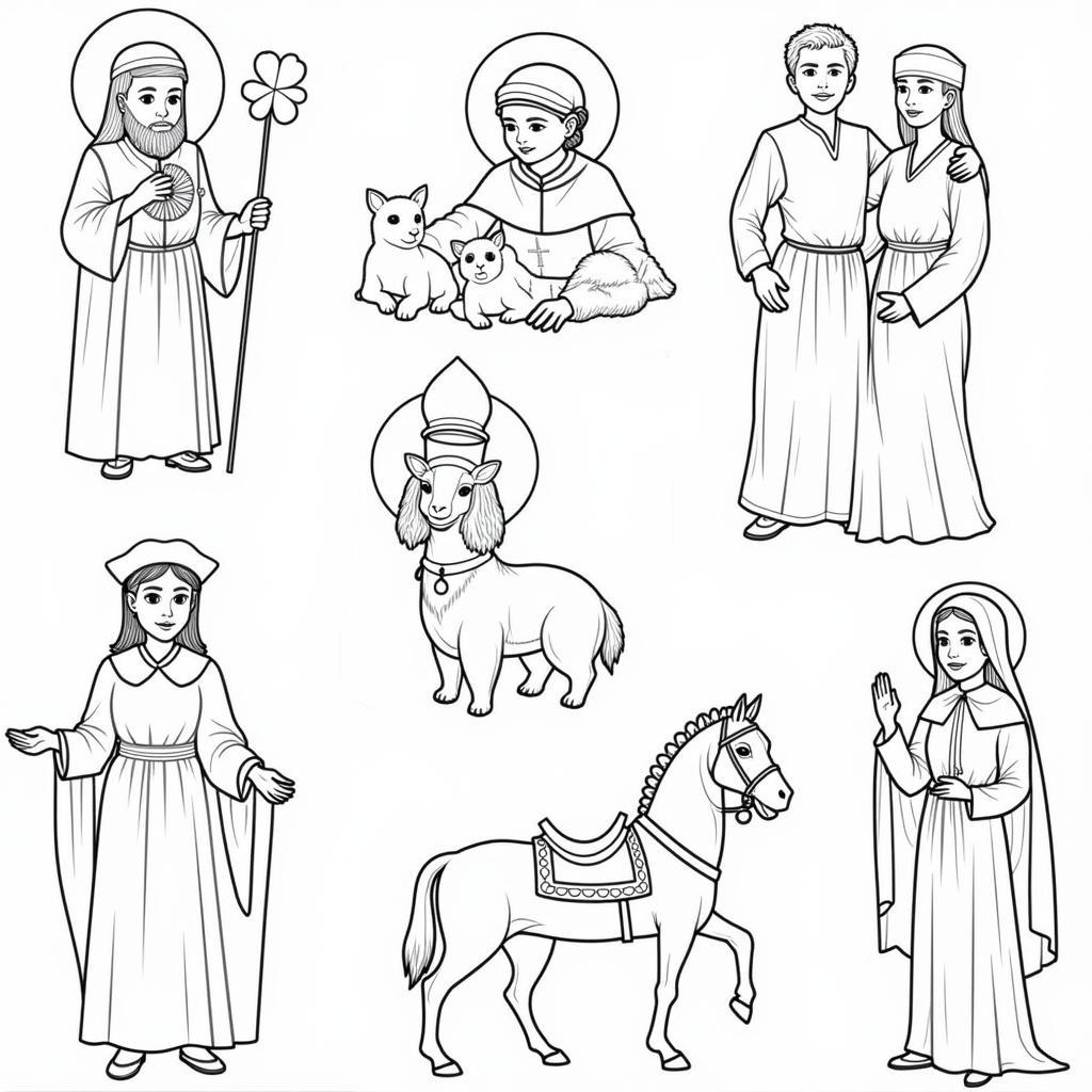 Catholic Coloring Pages Featuring Saints