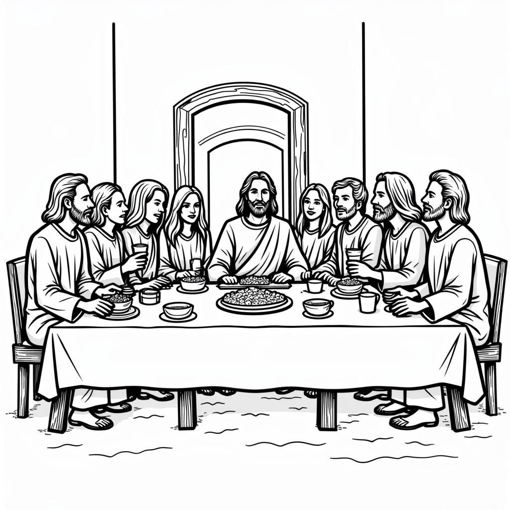 The Last Supper Coloring Page