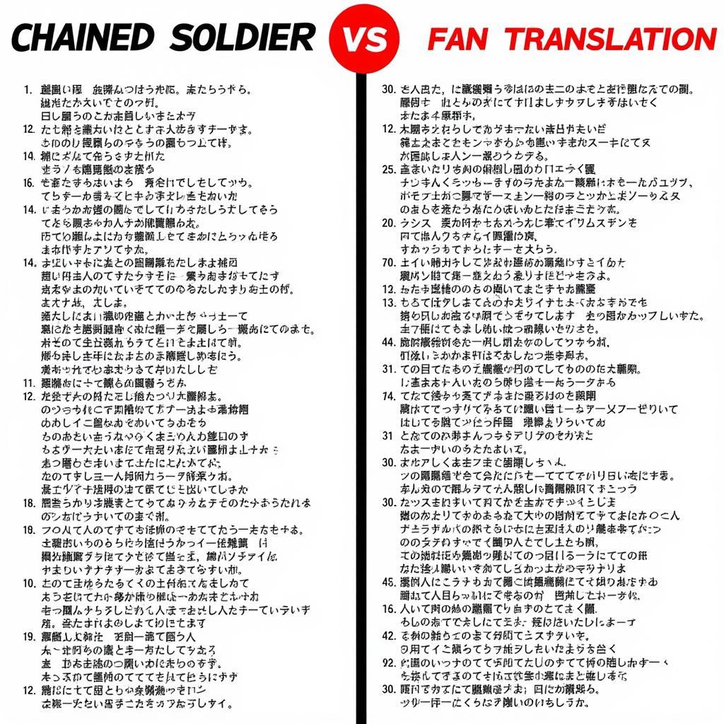 Comparison of official and fan translation quality in Chained Soldier manga