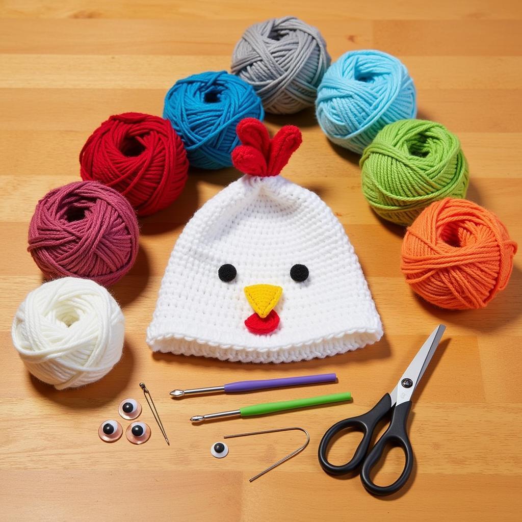 Essential Crochet Materials for a Chicken Hat