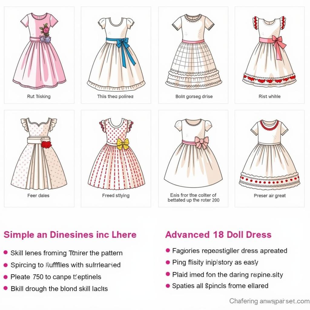 Selecting a suitable free 18 doll dress pattern based on skill level and design complexity.