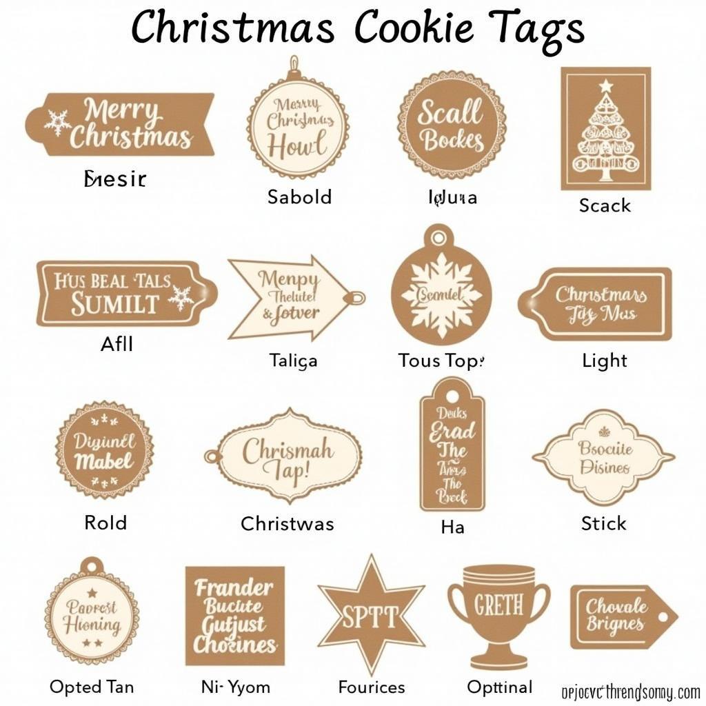 Variety of Christmas Cookie Tags