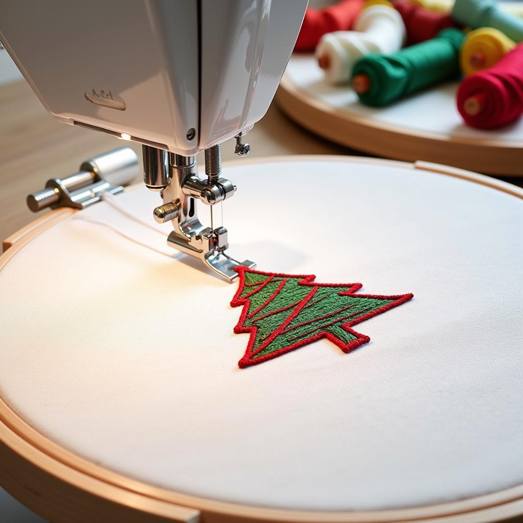 Christmas Embroidery Project in Progress