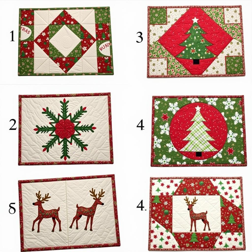 Festive Christmas Themed Quilted Placemats