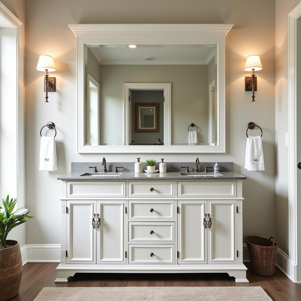 Classic Free-Standing Bathroom Vanity with Double Sinks