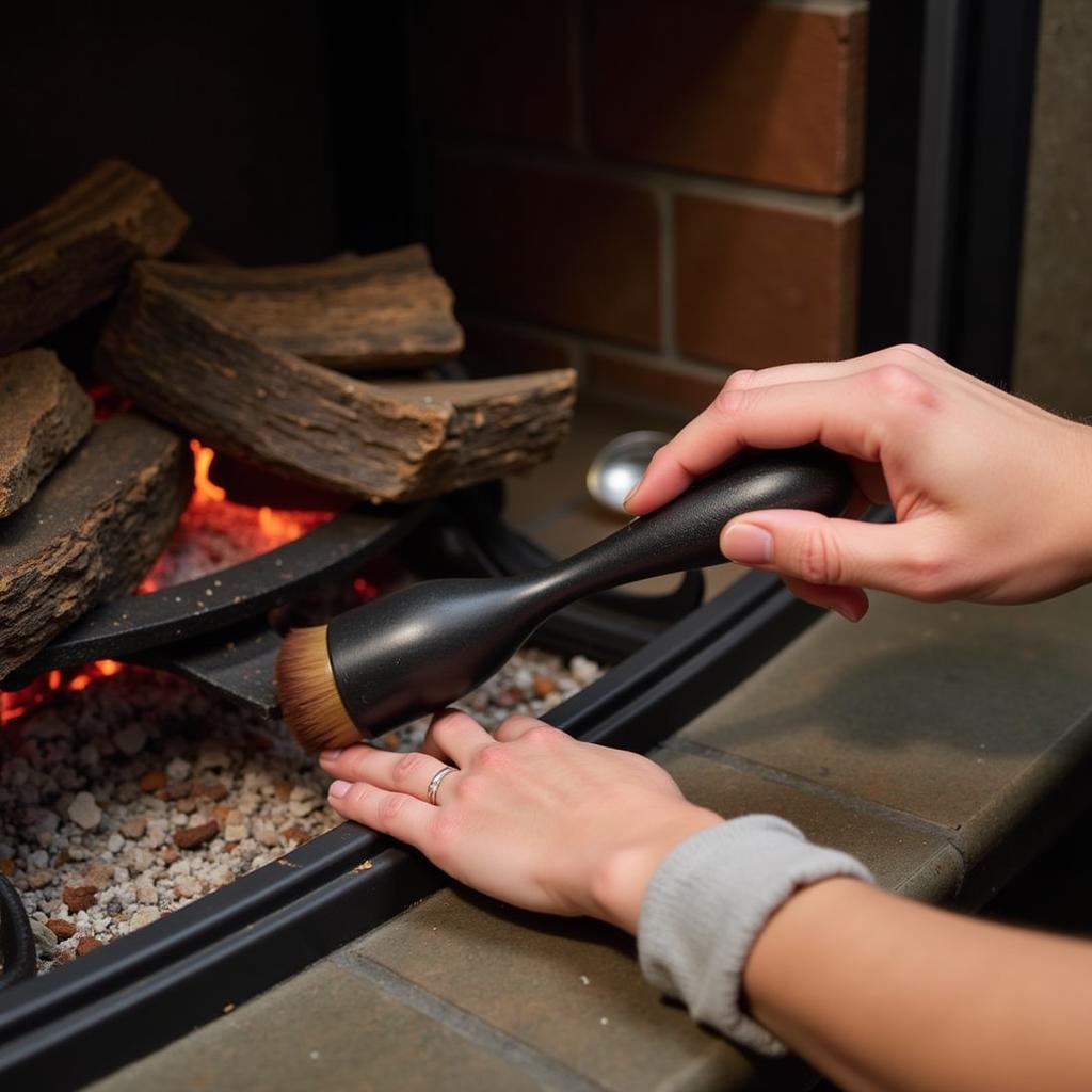 Cleaning the burner of a ventless fireplace for optimal performance and safety