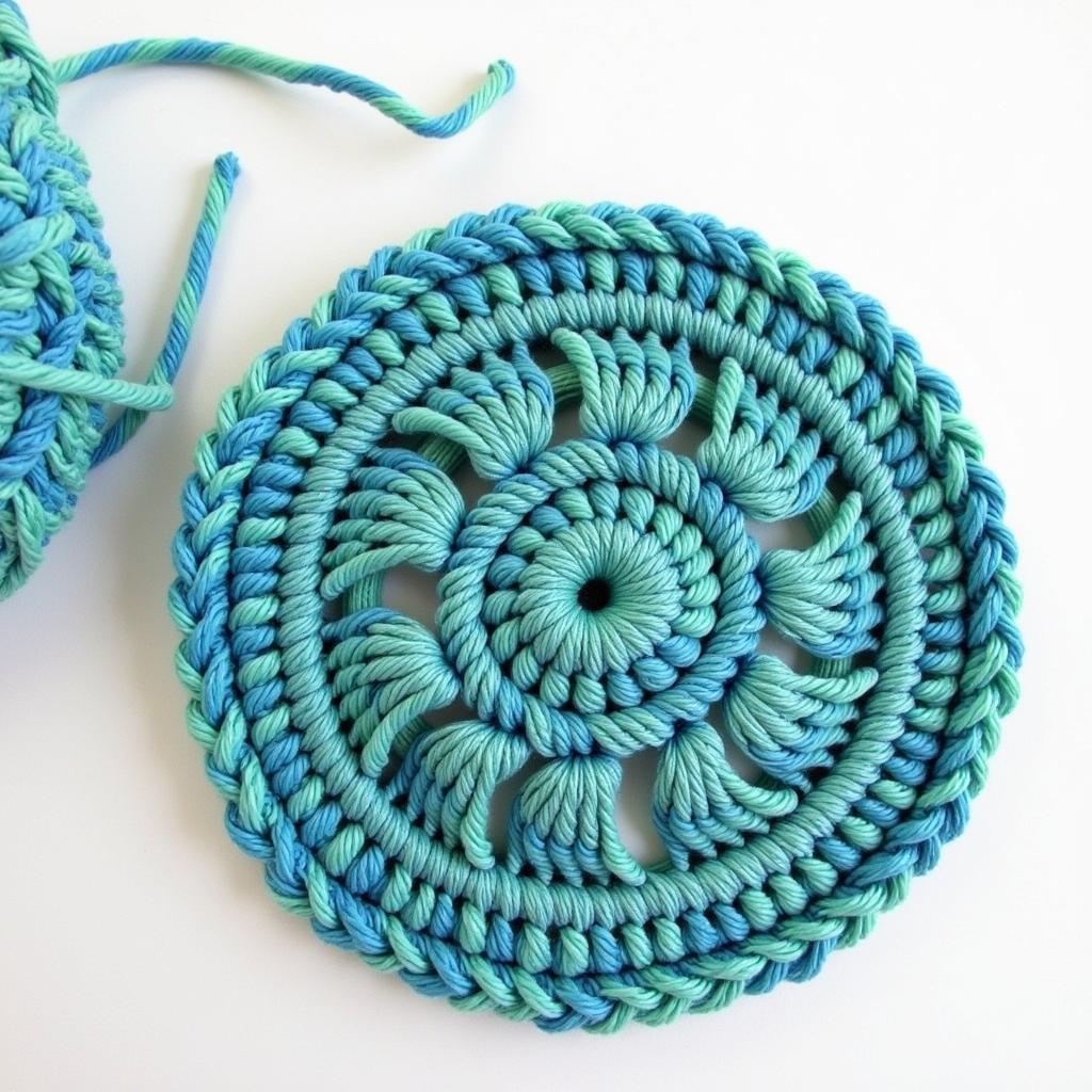 Detailed View of Crochet Circle Vest Stitches