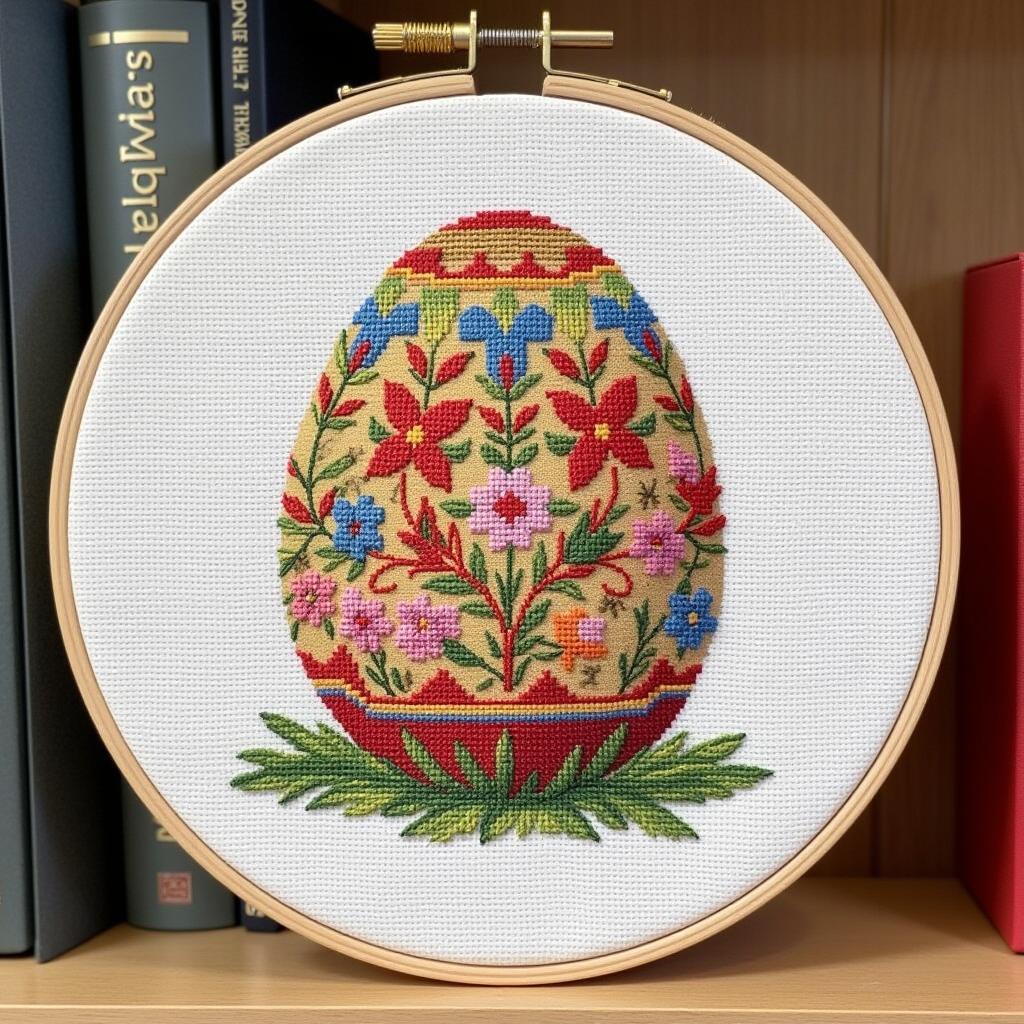 Colorful Cross Stitch Easter Egg Pattern