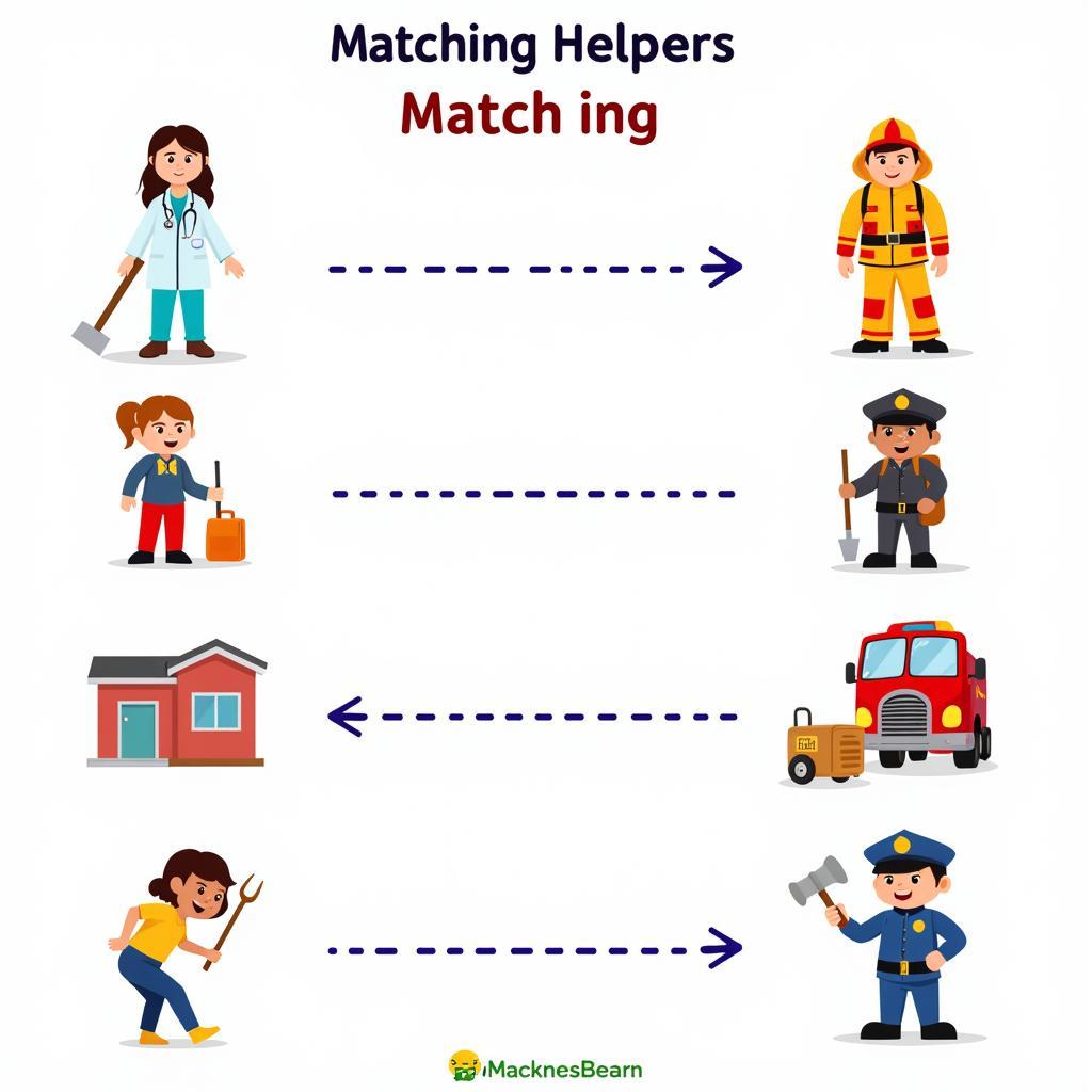 Community Helpers Matching Worksheet