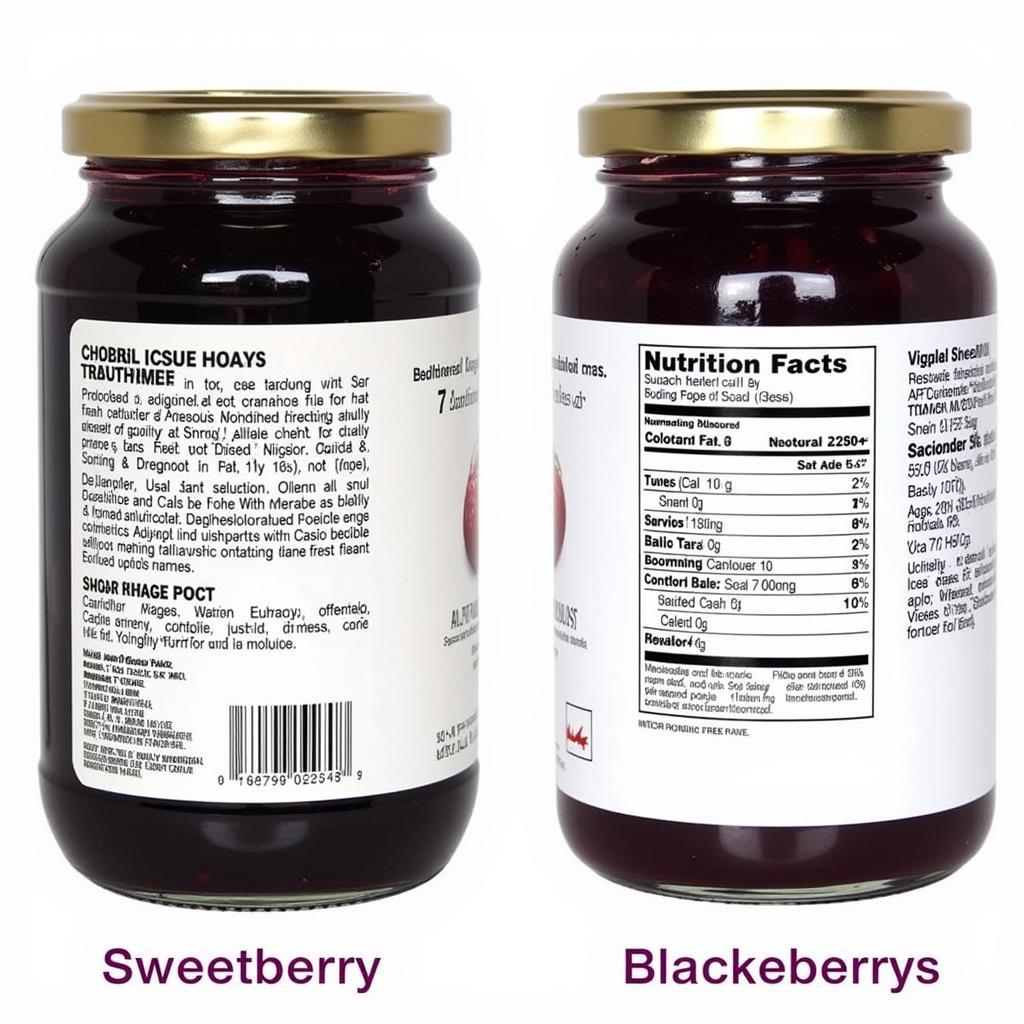 Comparing Sugar Free Blackberry Preserve Labels