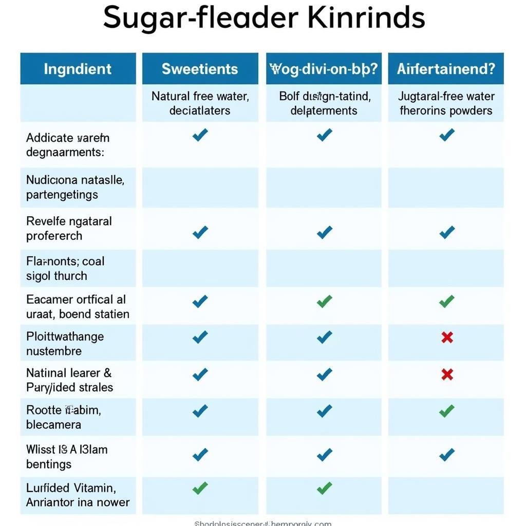 Ingredient Comparison of Sugar-Free Water Flavoring Powders