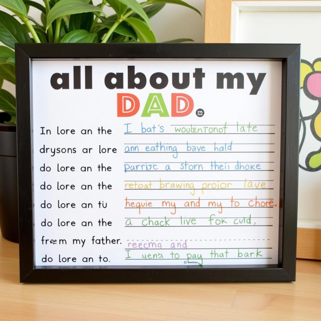 Framed "All About My Dad" Printable