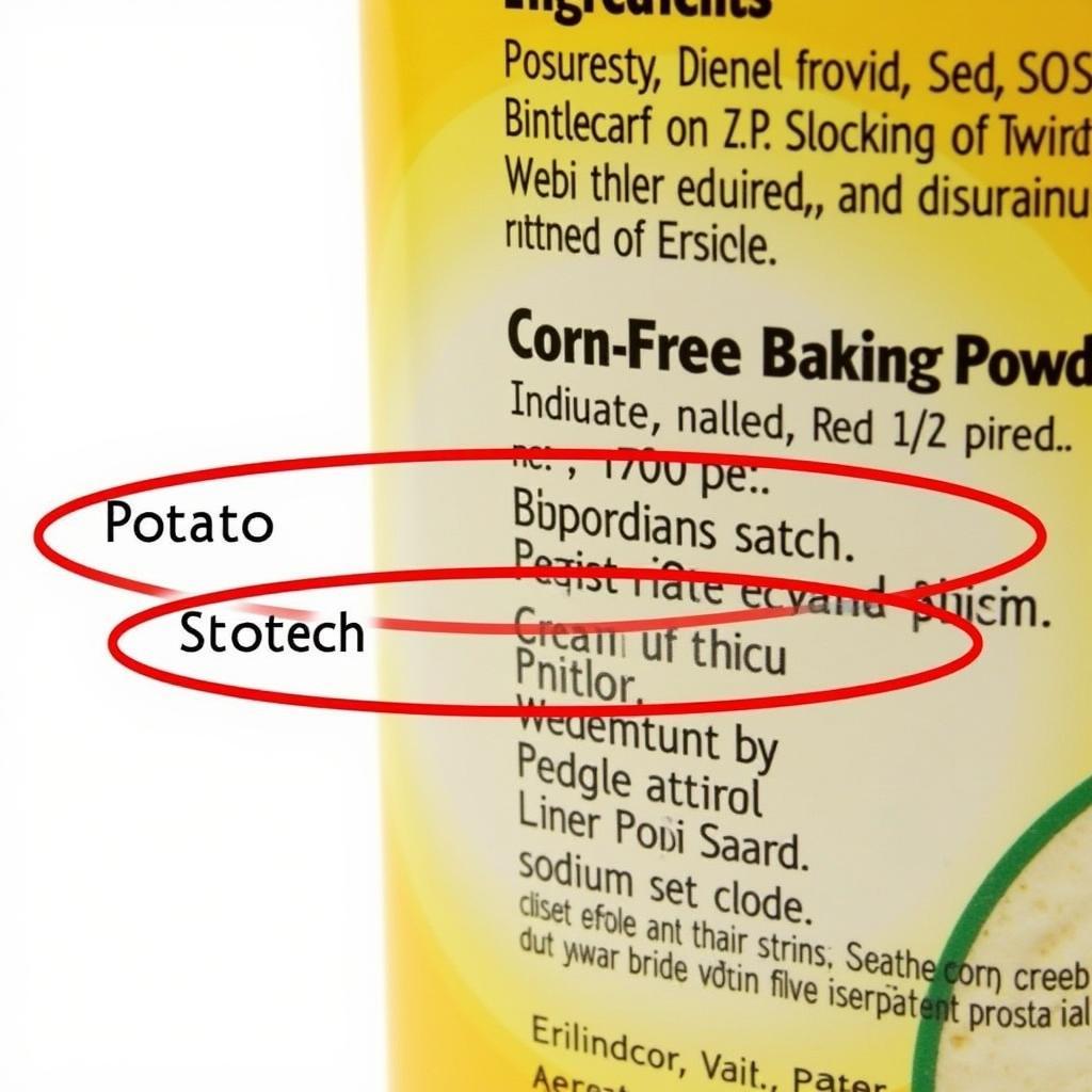 Corn-Free Baking Powder Ingredients List