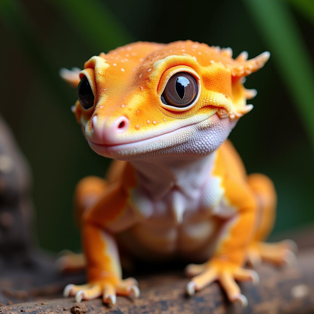 Healthy Crested Gecko with Vibrant Colors