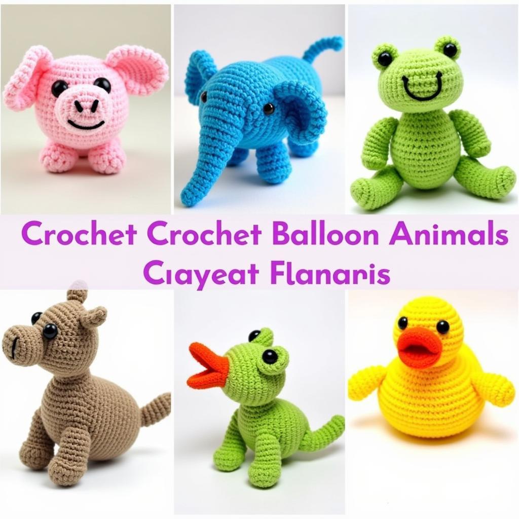 Variety of Crochet Balloon Animals