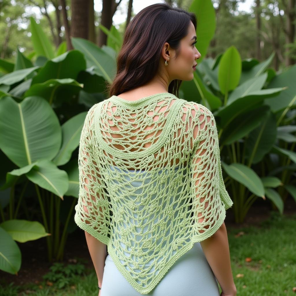 Crochet Banana Leaf Shawl Free Pattern