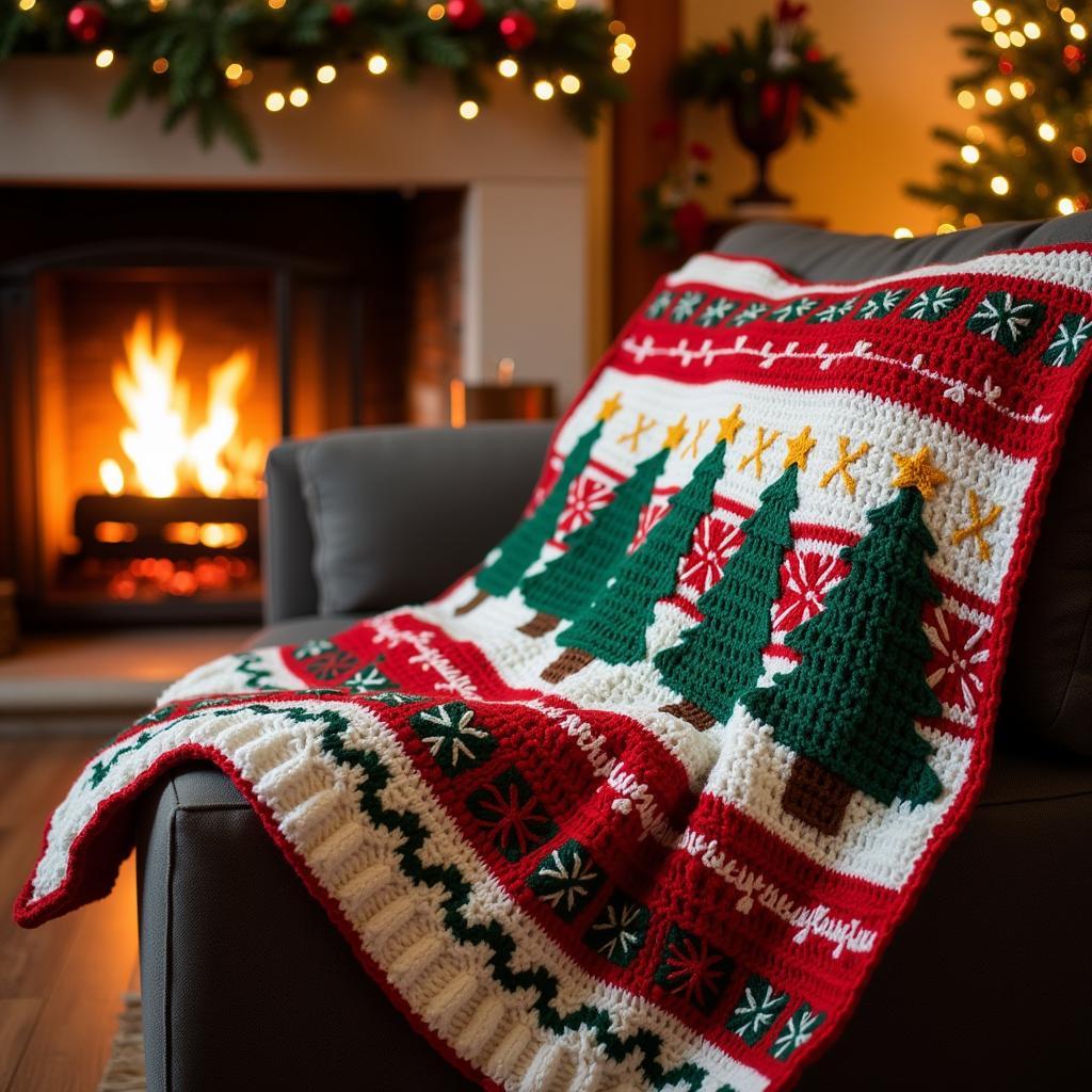 Free Crochet Christmas Blanket Patterns