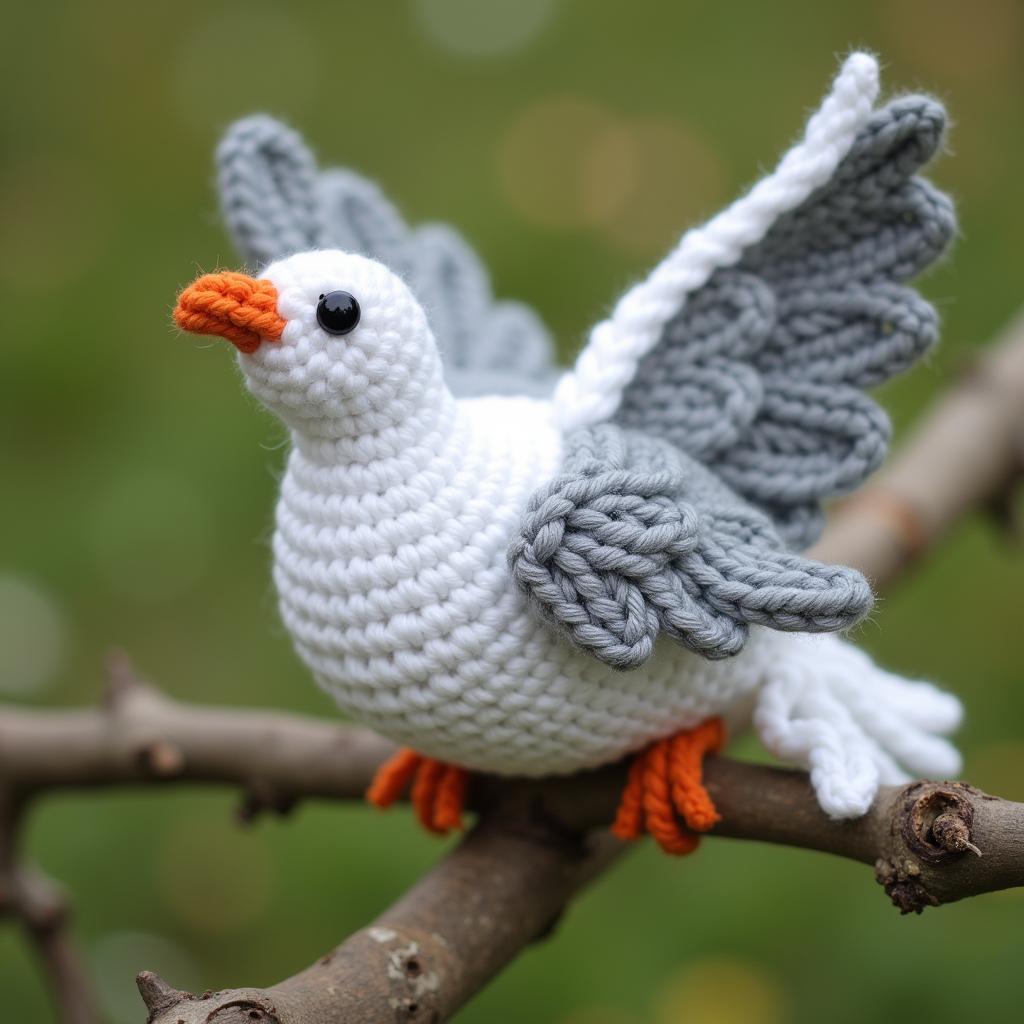 Finished Crochet Dove Project