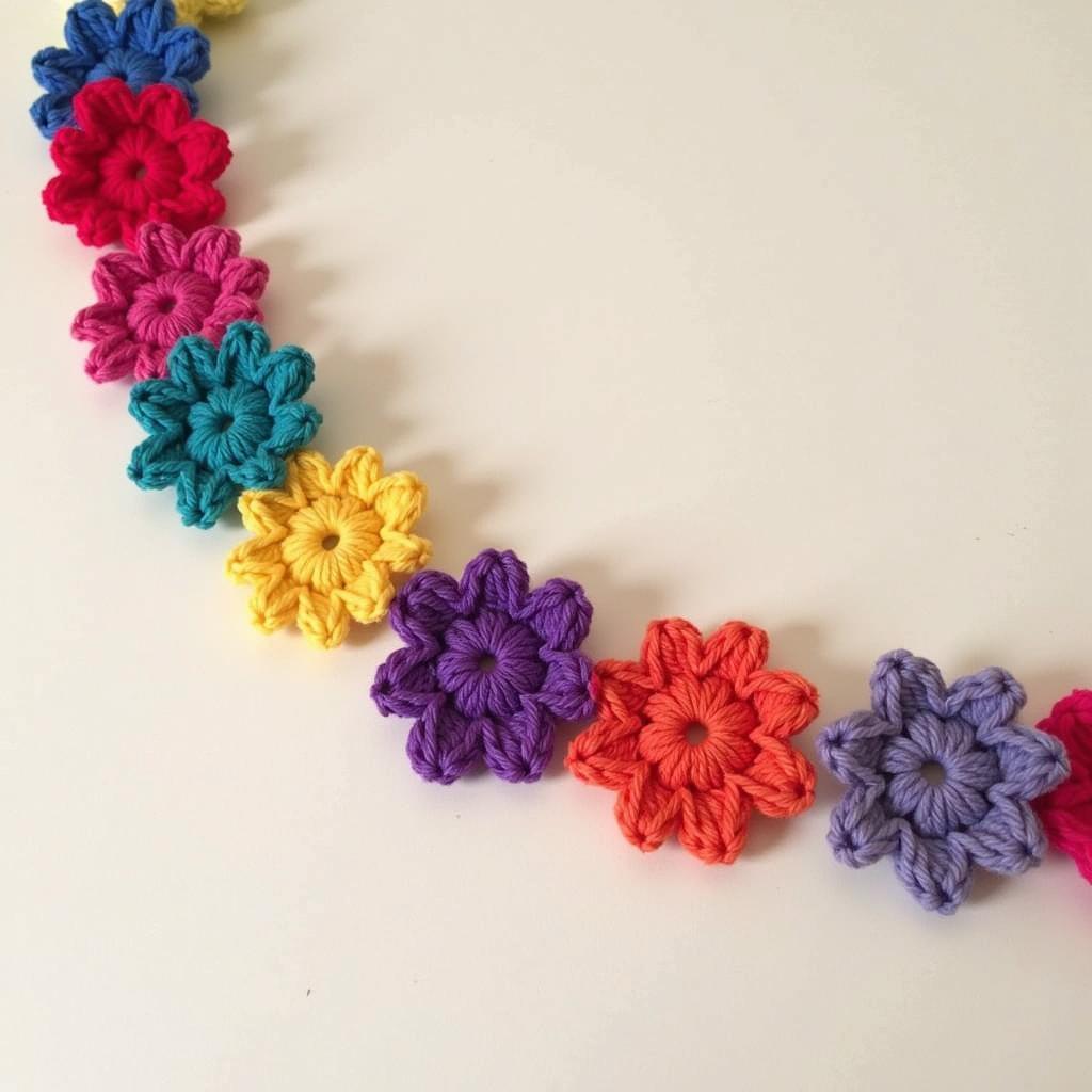 Colorful Crochet Flower Garland Free Pattern