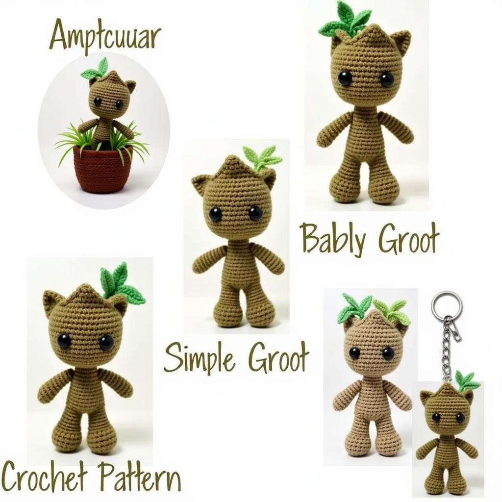 Various Crochet Groot Pattern Options