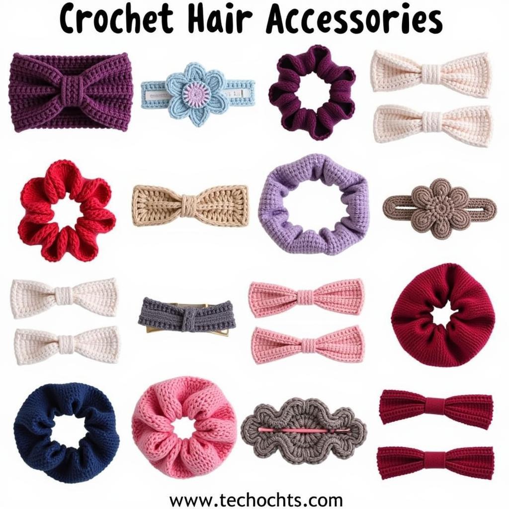 Variety of Crochet Hair Accessories