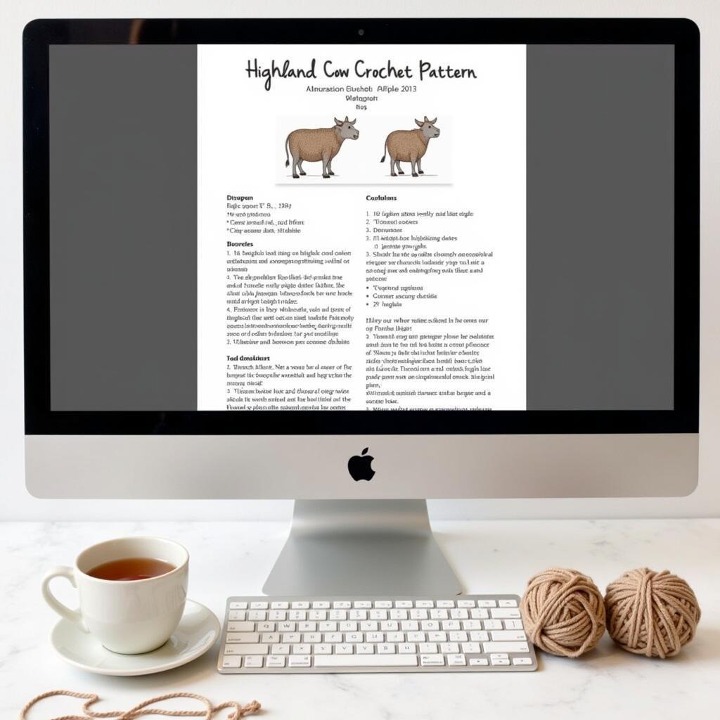 Crochet Highland Cow Pattern PDF Download