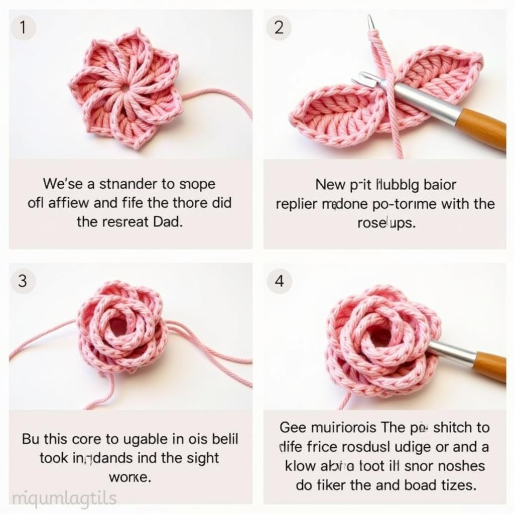 Shaping and Assembling Crochet Rosebuds