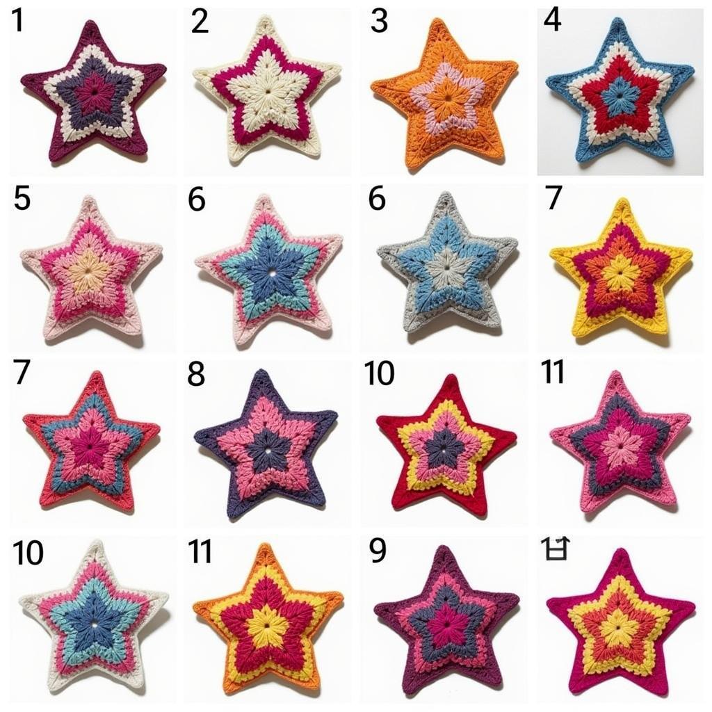 Different Crochet Star Pillow Pattern Variations