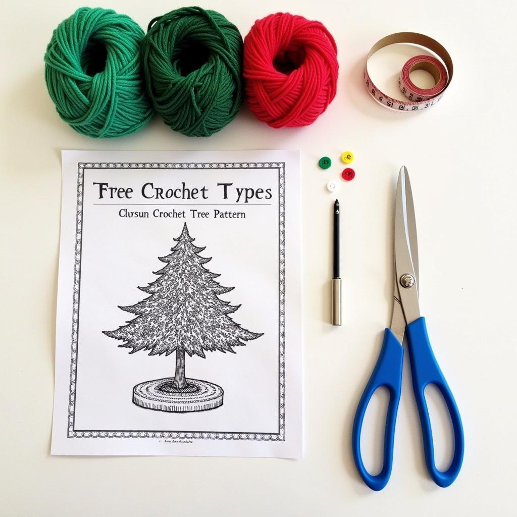 Crochet Tree Skirt Pattern Materials and Tools