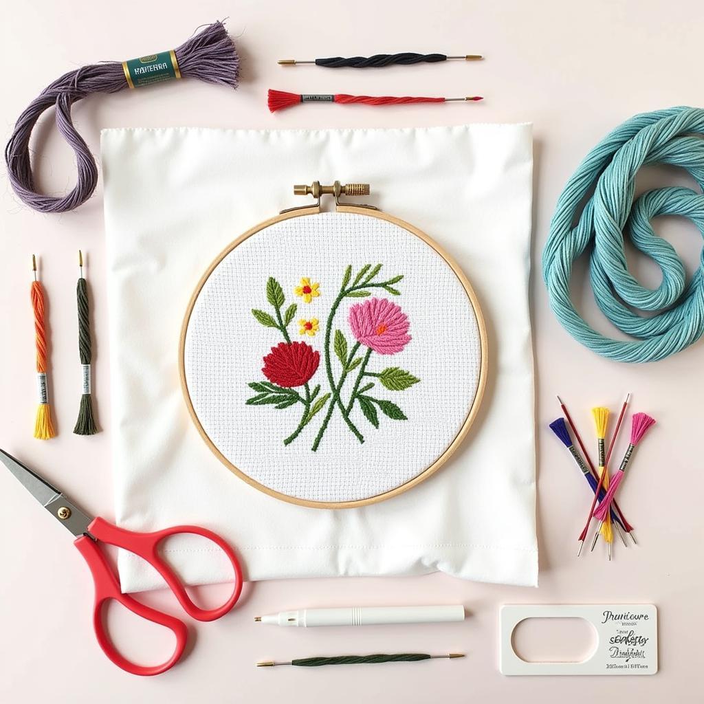 Essential Materials for Cross Stitching Flowers