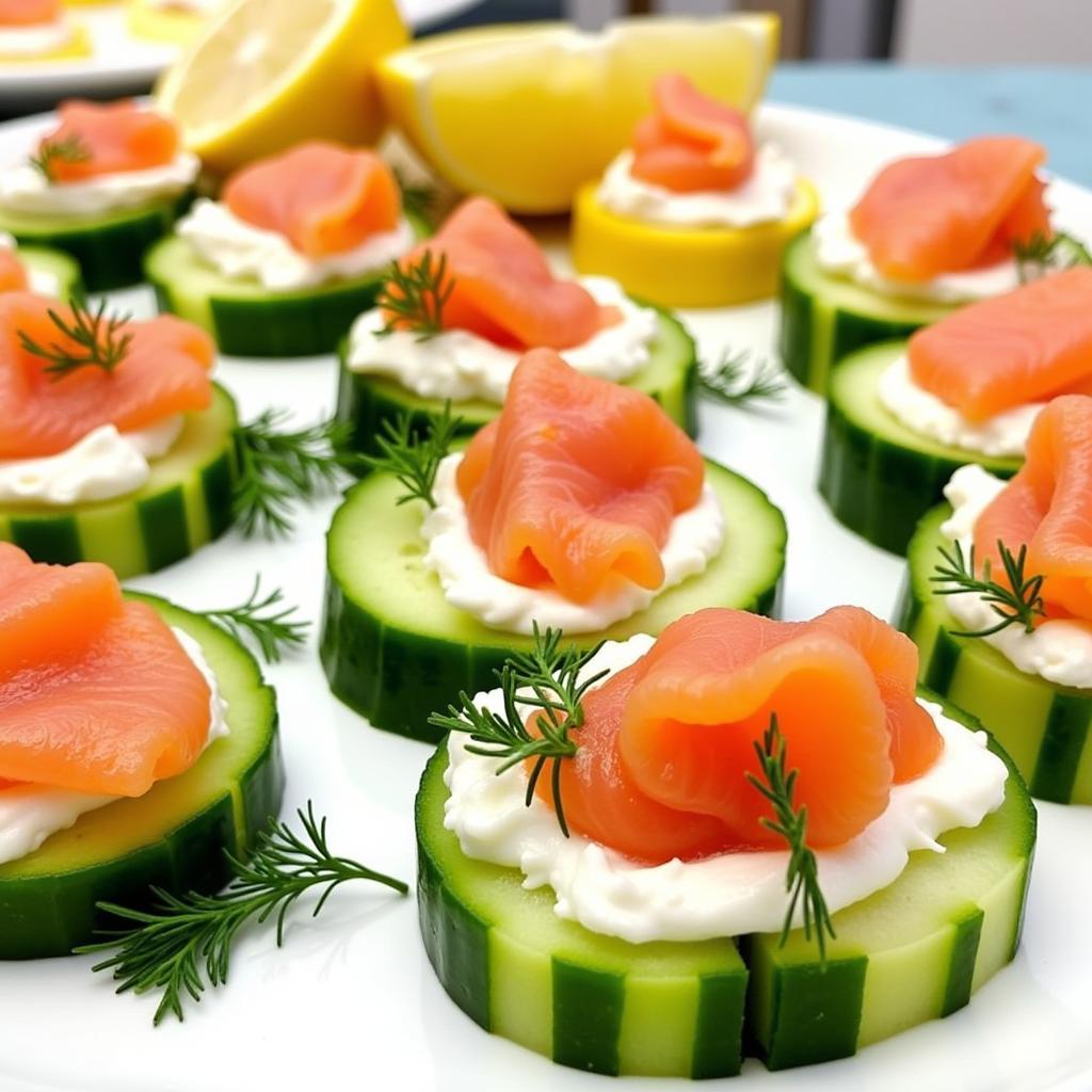 Dairy-Free Cucumber Bites with Smoked Salmon for Christmas